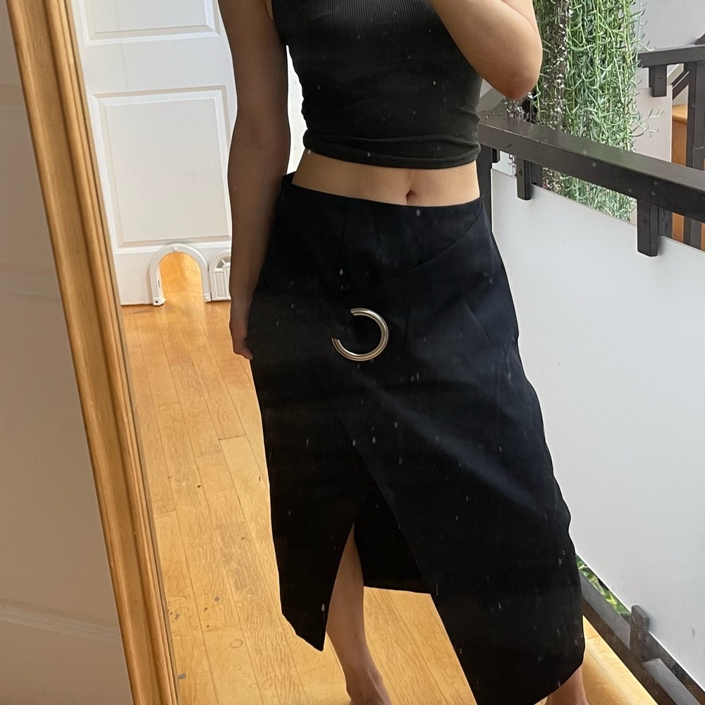 C/MEO Collective Black Pencil Skirt with Silver Crescent Detail - Picture 1 of 5